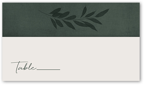Pressed Leaves Wedding Place Card, Green, Placecard, Matte, Signature Smooth Cardstock
