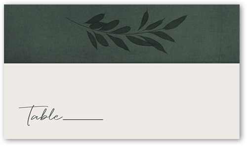 Pressed Leaves Wedding Place Card, Green, Placecard, Matte, Signature Smooth Cardstock, Green