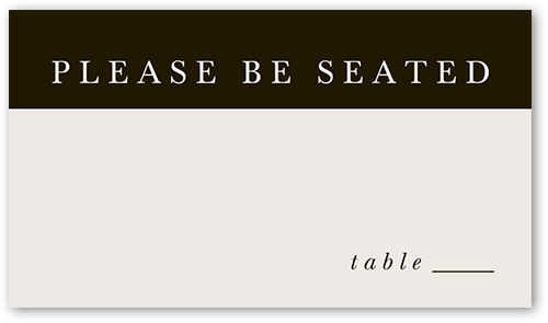 Polished Monogram Wedding Place Card, Black, Placecard, Matte, Signature Smooth Cardstock, Coal