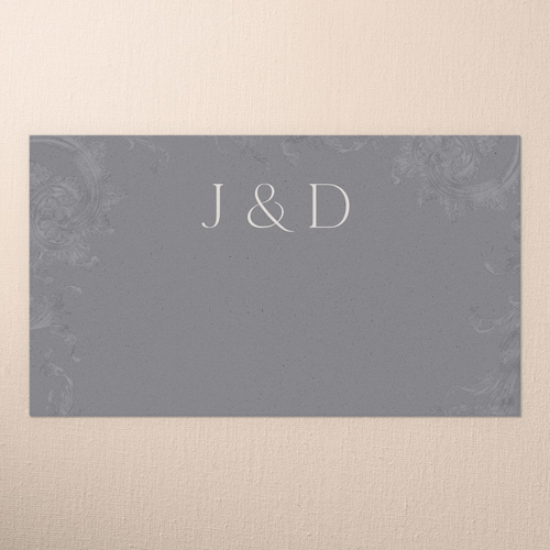 Touch Of Elegance Wedding Place Card, Gray, Placecard, Matte, Signature Smooth Cardstock