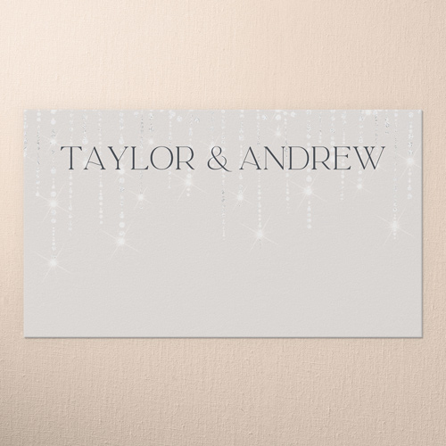 Adorned Glimmer Wedding Place Card, Green, Placecard, Matte, Signature Smooth Cardstock, Leafy