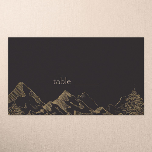 Alpine Affection Wedding Place Card, Gray, Placecard, Write Your Own Greeting, Matte, Signature Smooth Cardstock
