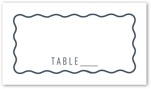 Wavy Foil Frame Wedding Place Card, Gray, Placecard, Matte, Signature Smooth Cardstock