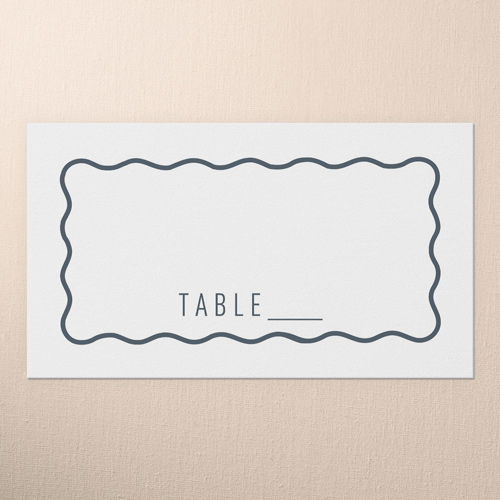 Wavy Foil Frame Wedding Place Card, Gray, Placecard, Matte, Signature Smooth Cardstock