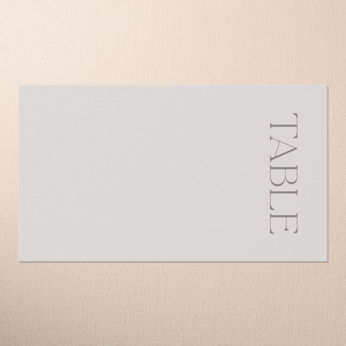 Vertical Headline Wedding Place Card, Gray, Placecard, Write Your Own Greeting, Matte, Signature Smooth Cardstock