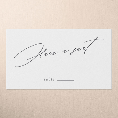 Timeless Typeface Wedding Place Card, White, Placecard, Matte, Signature Smooth Cardstock, White