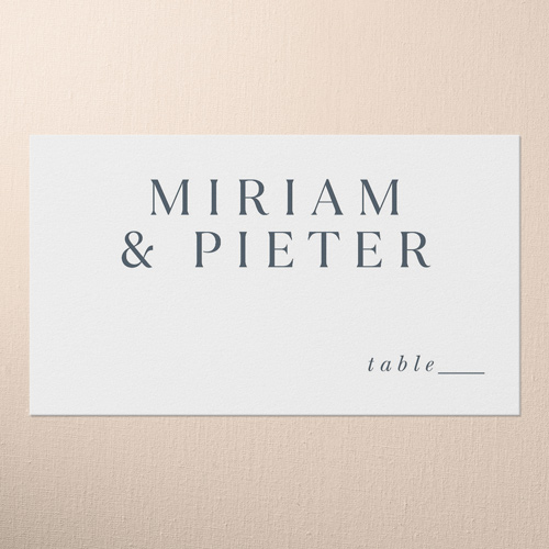 Simple Charm Wedding Place Card, Grey, Placecard, Matte, Signature Smooth Cardstock