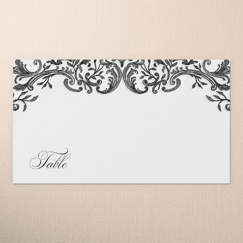 Majestic Emblem Wedding Place Card, Black, Placecard, Matte, Signature Smooth Cardstock, Black