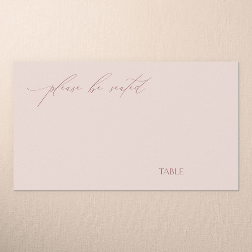 Smooth Sweeping Script Wedding Place Card, Pink, Placecard, Matte, Signature Smooth Cardstock, Chenille