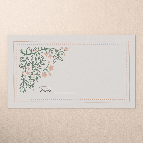 Botanical Trim Wedding Place Card, Green, Placecard, Matte, Signature Smooth Cardstock, Green