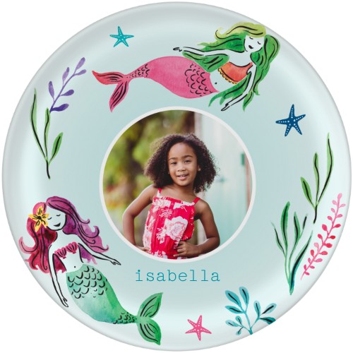Nautical Mermaid Vibes Plates, 10x10, Blue