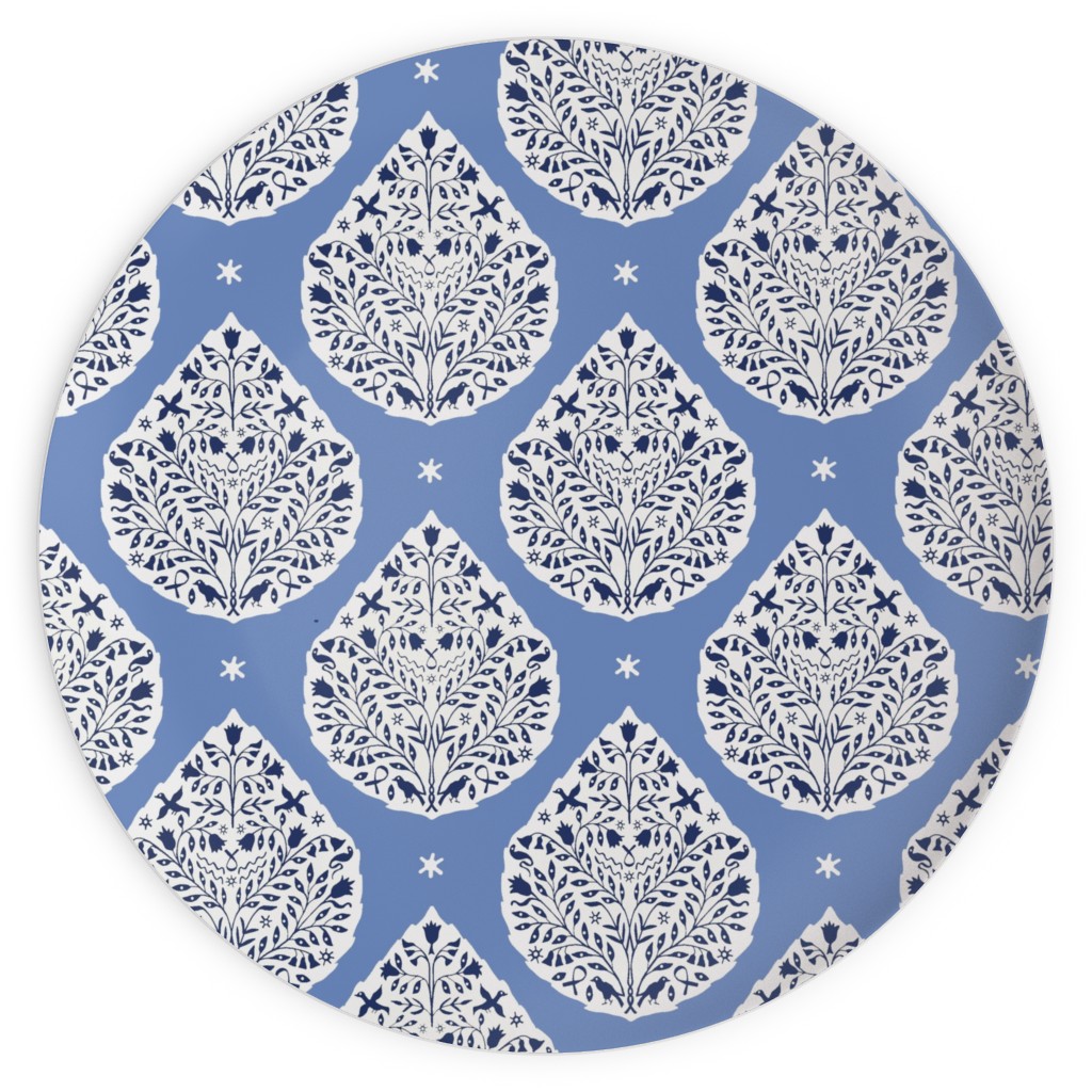 Conway Paisley - Cobalt and Navy Plates, 10x10, Blue, True Blue