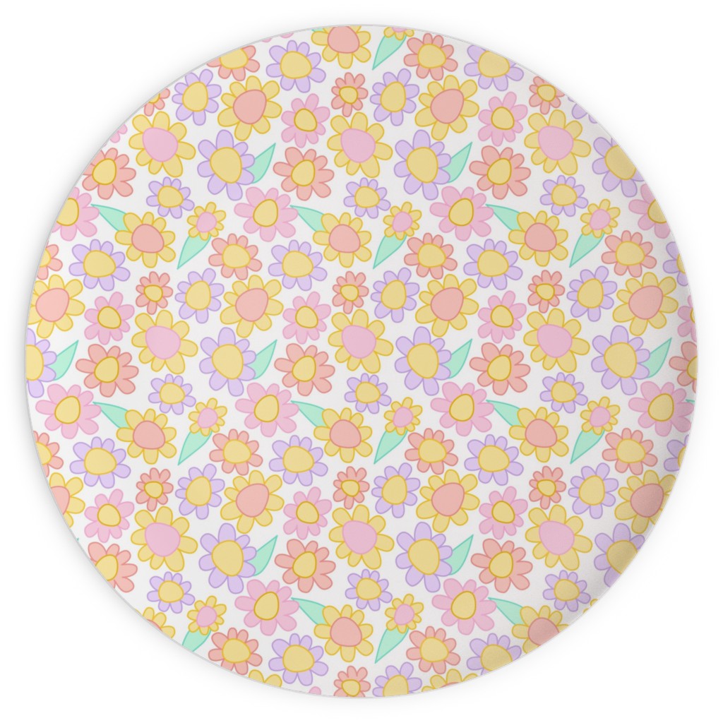 Nicola Unicorn Flowers Plates, 10x10, Multicolor