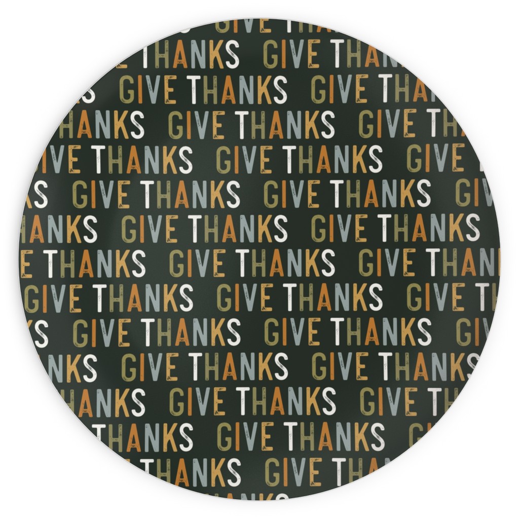 Give Thanks Plates, 10x10, Green