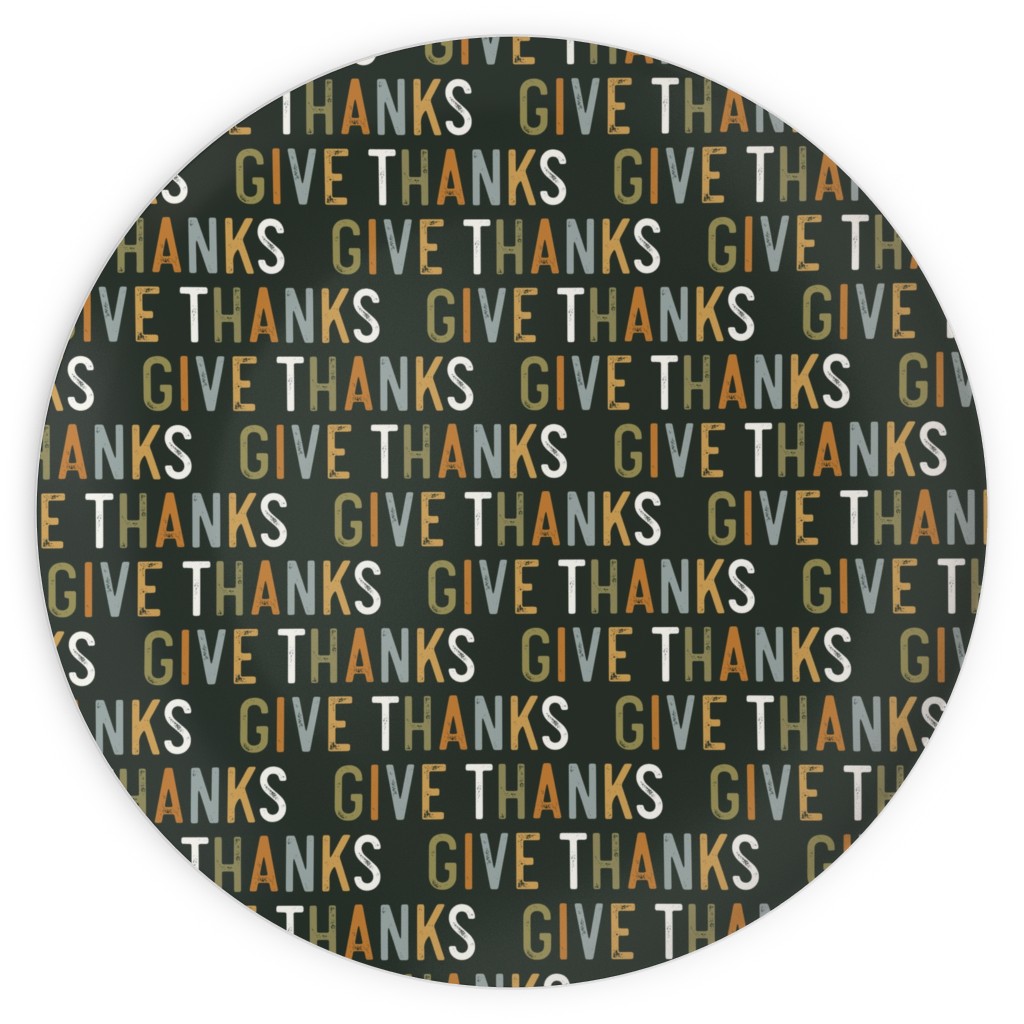 Give Thanks Plates, 10x10, Green, Kale