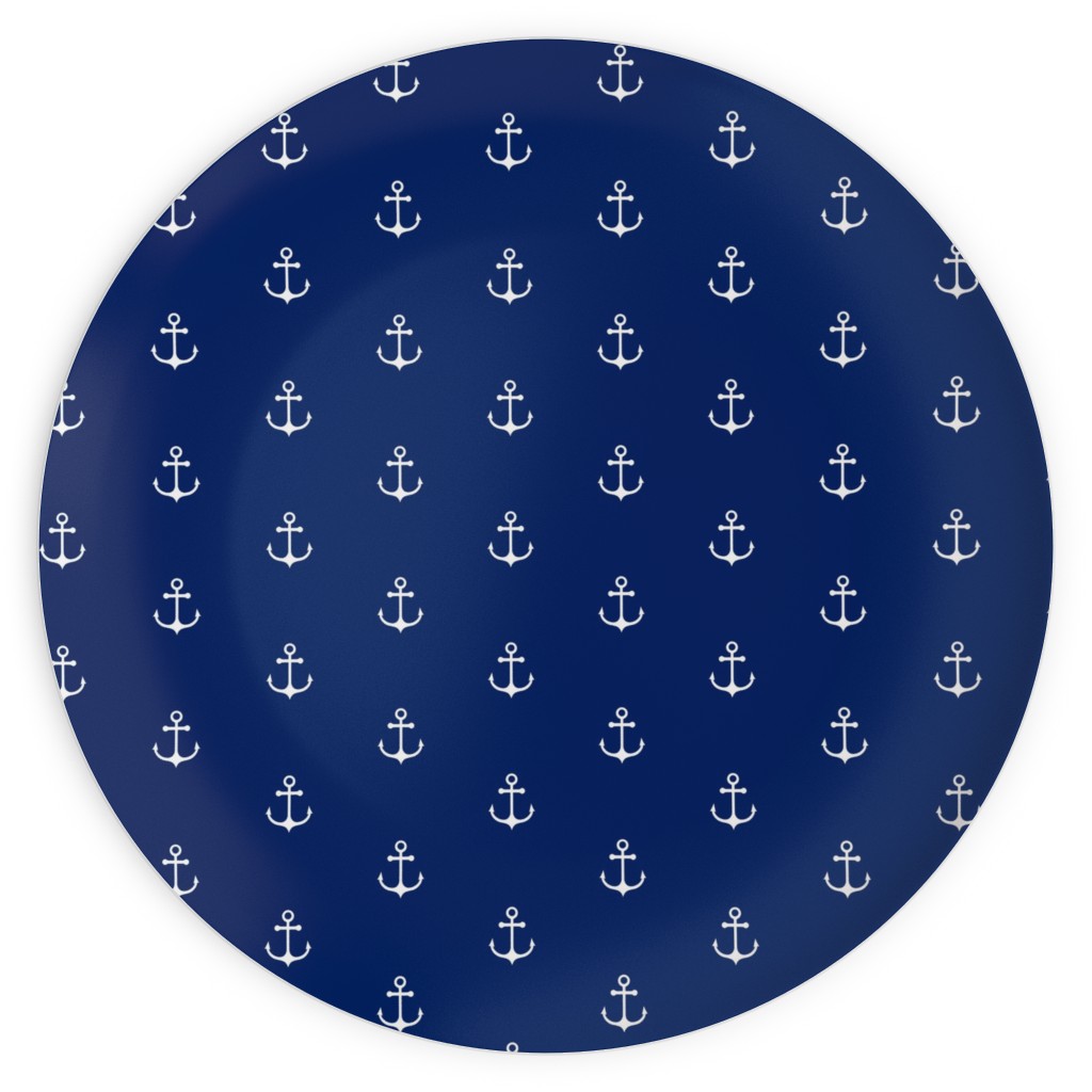 Anchor - Cobalt Blue Plates, 10x10, Blue, True Blue