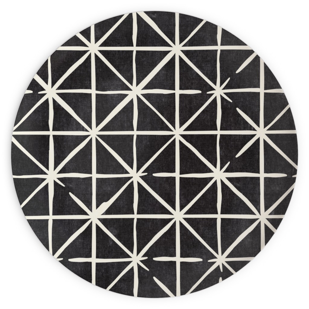Geometric Triangles - Distressed Geometric Plates, 10x10, Black