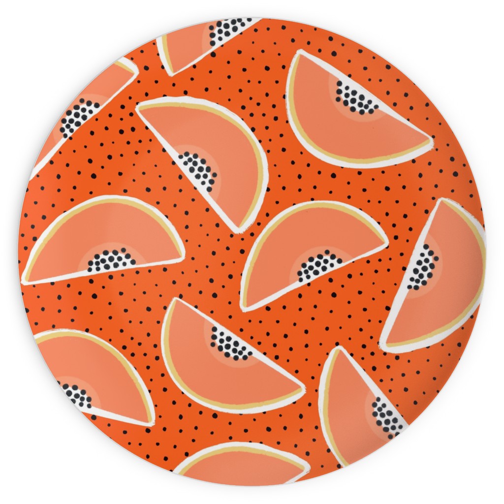 Cantaloupe - Orange Plates, 10x10, Orange, Orange