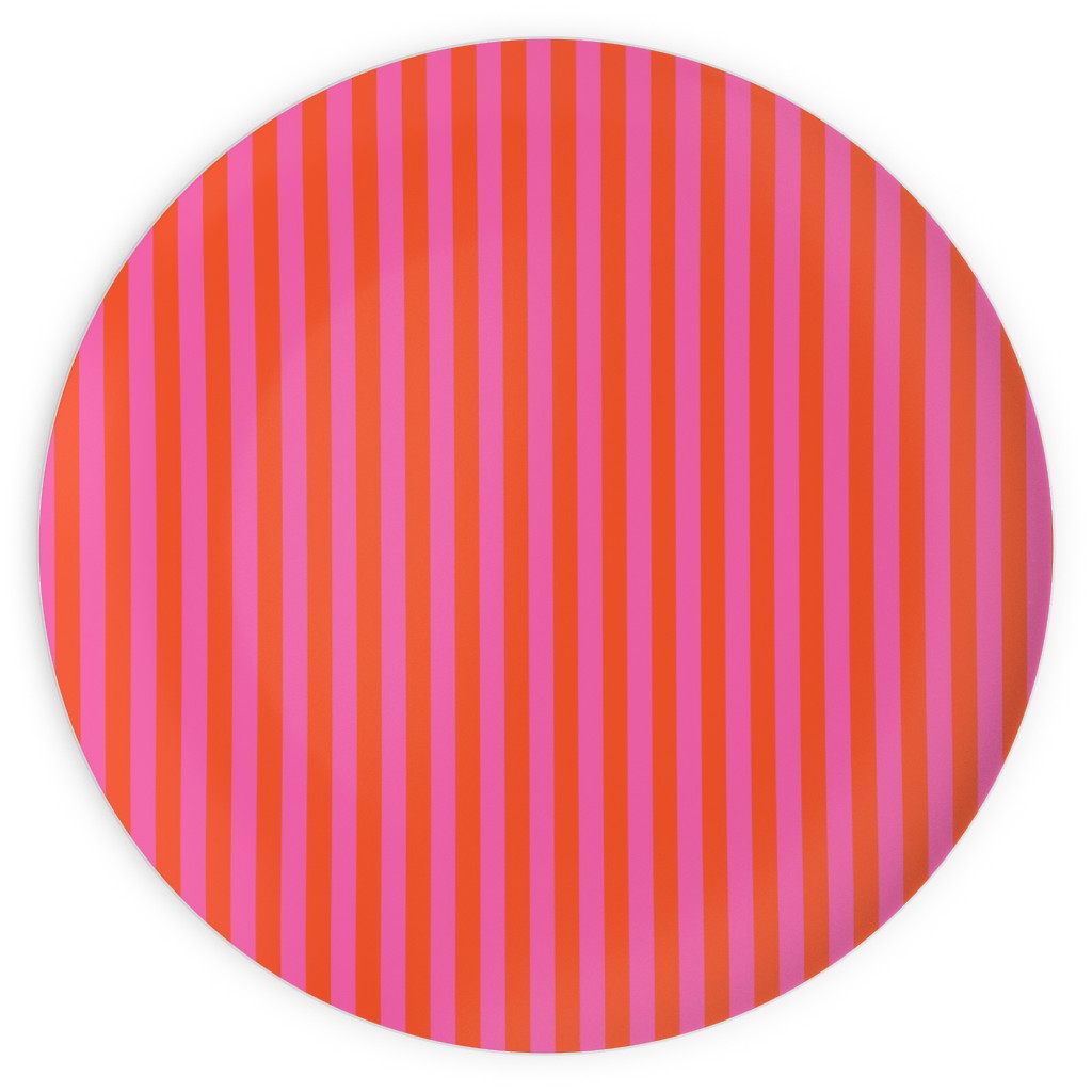 Piccadilly Pinstripes in Mod - Orange and Pink Plates, 10x10, Pink