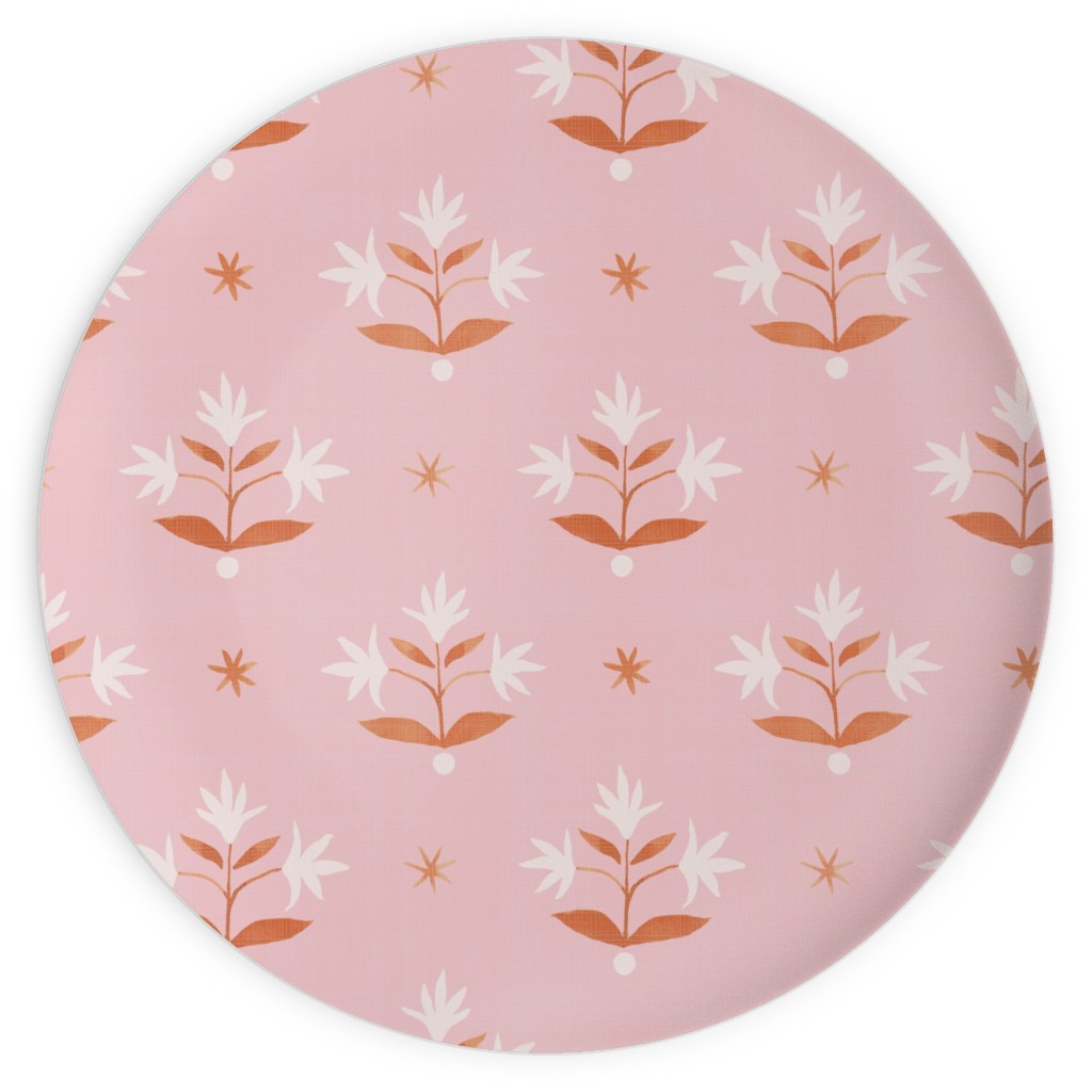 Thistle Stars - Pink and Orange Plates, 10x10, Pink, Bright Pink