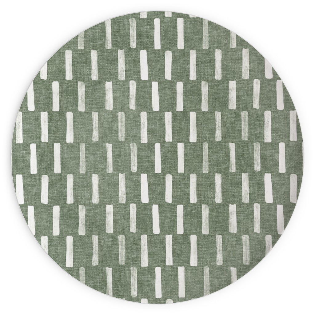 Block Print Dash - Sage Plates, 10x10, Green