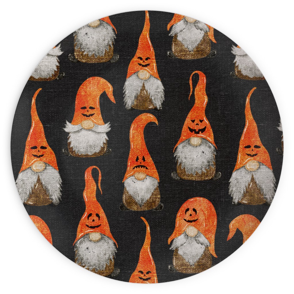 Jack-O-Lantern Pumpkin Gnomes Plates, 10x10, Orange