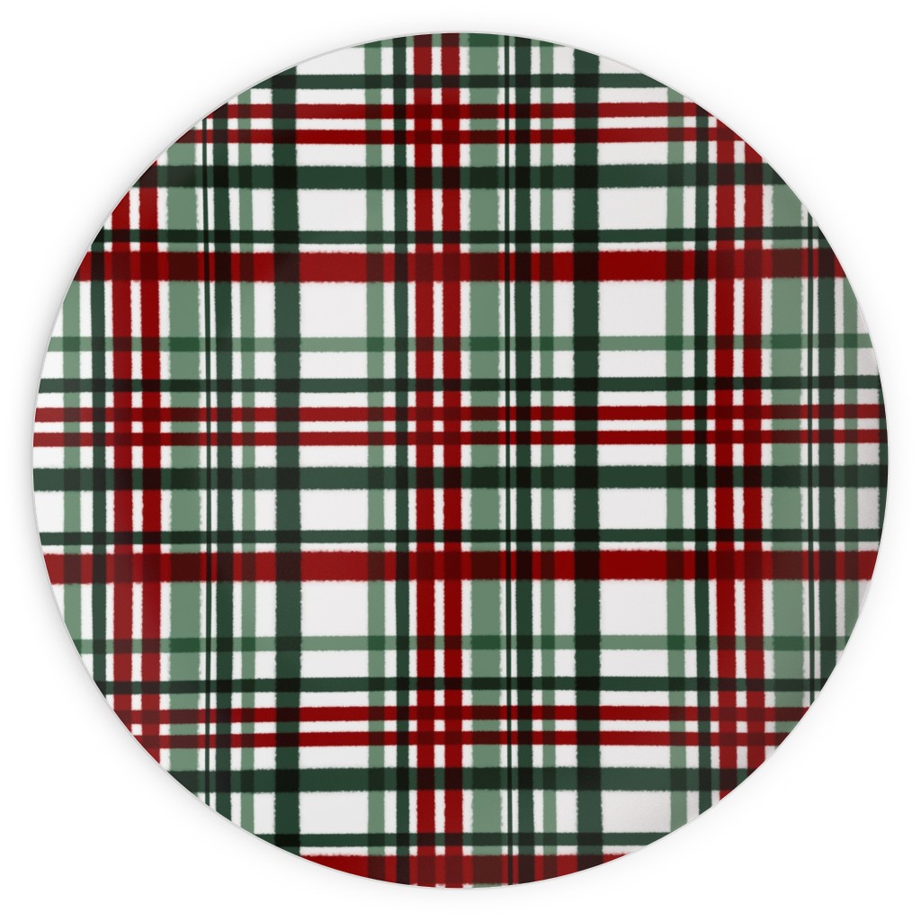 Intricate Plaid Plates, 10x10, Green