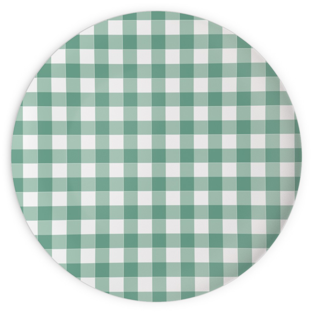 Simple Gingham Plates, 10x10, Green