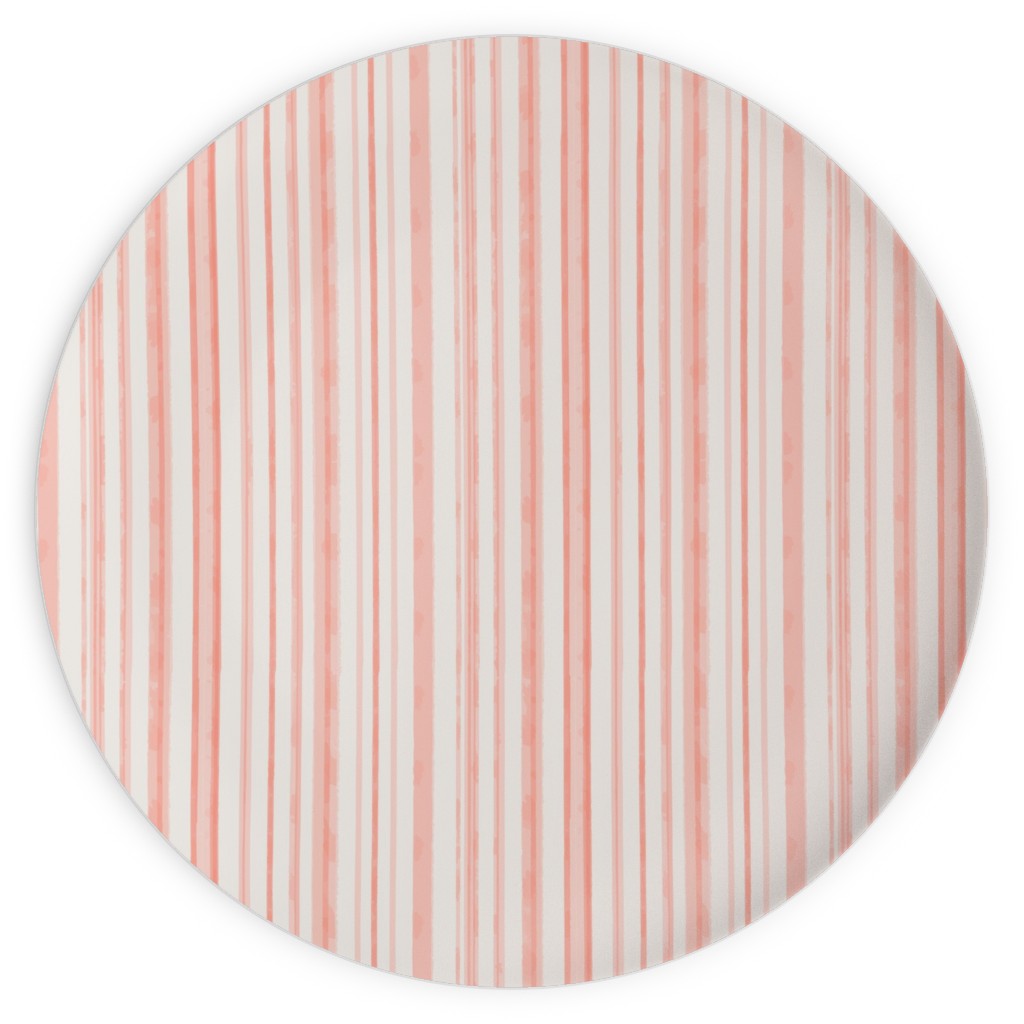 Dreamy Watercolor Stripe Plates, 10x10, Pink