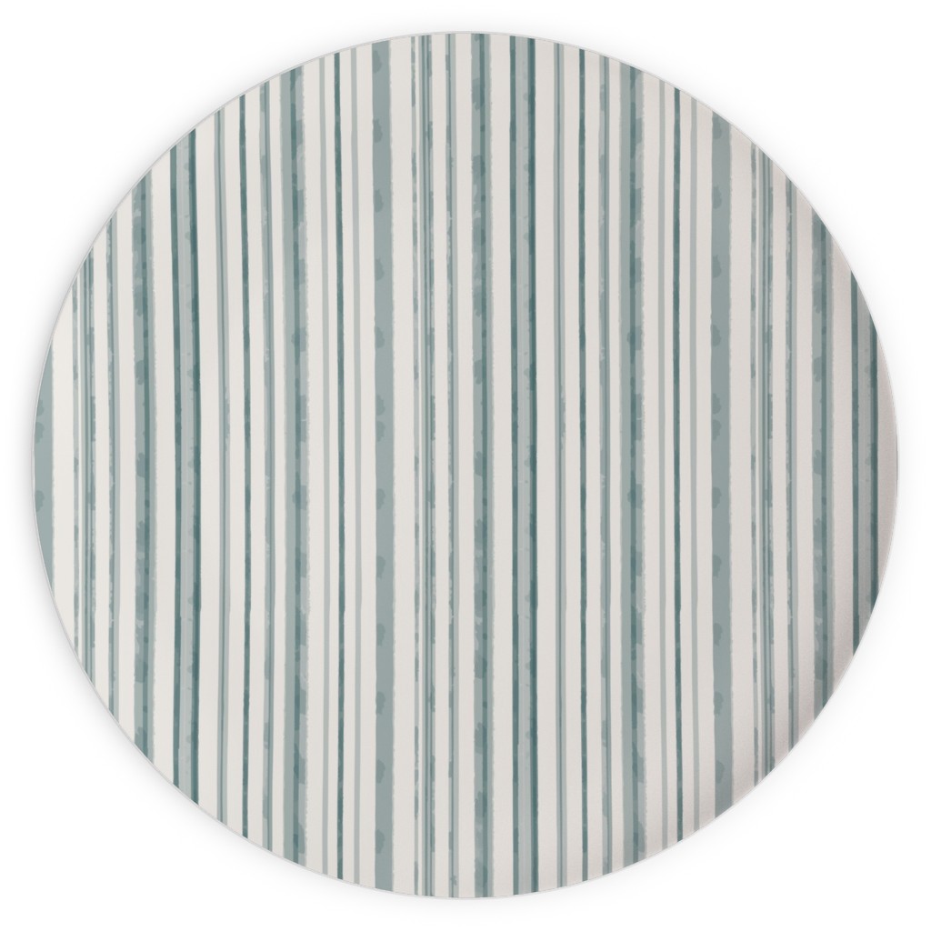 Dreamy Watercolor Stripe Plates, 10x10, Green