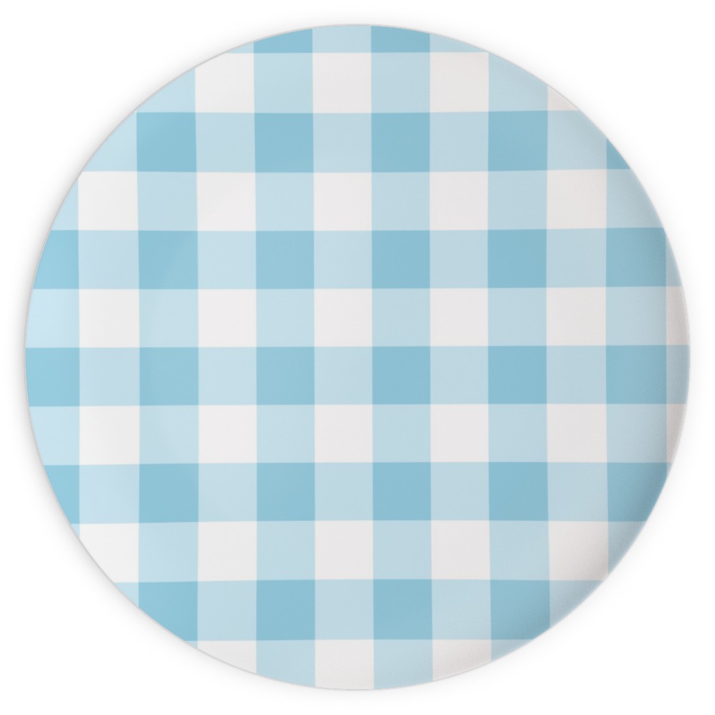 Gingham Checks Plates, 10x10, Blue