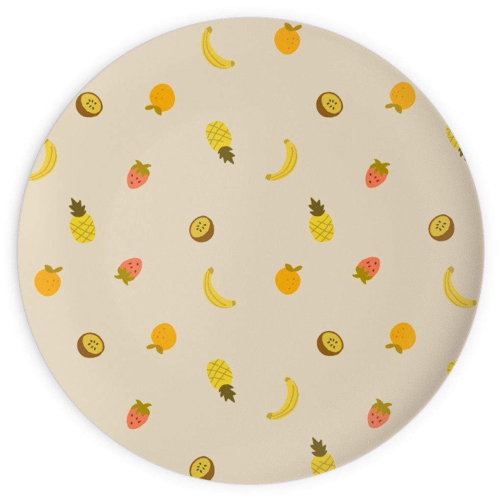 Tropical Fruit - Yellow Plates, 10x10, Yellow