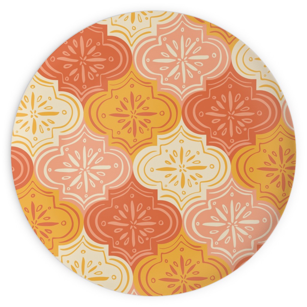 Arabesque - Warm Plates, 10x10, Orange, Orange