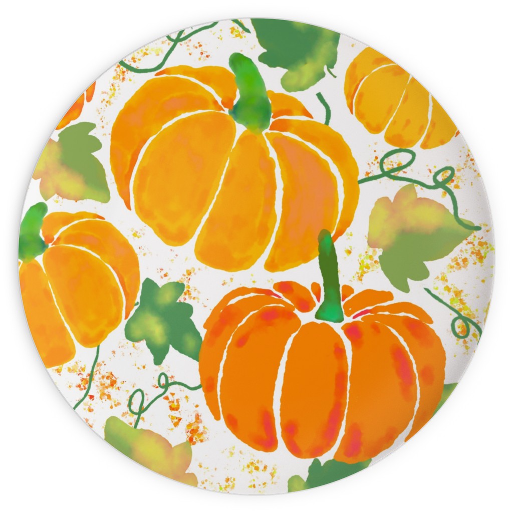 Pumpkin Dance Plates, 10x10, Orange