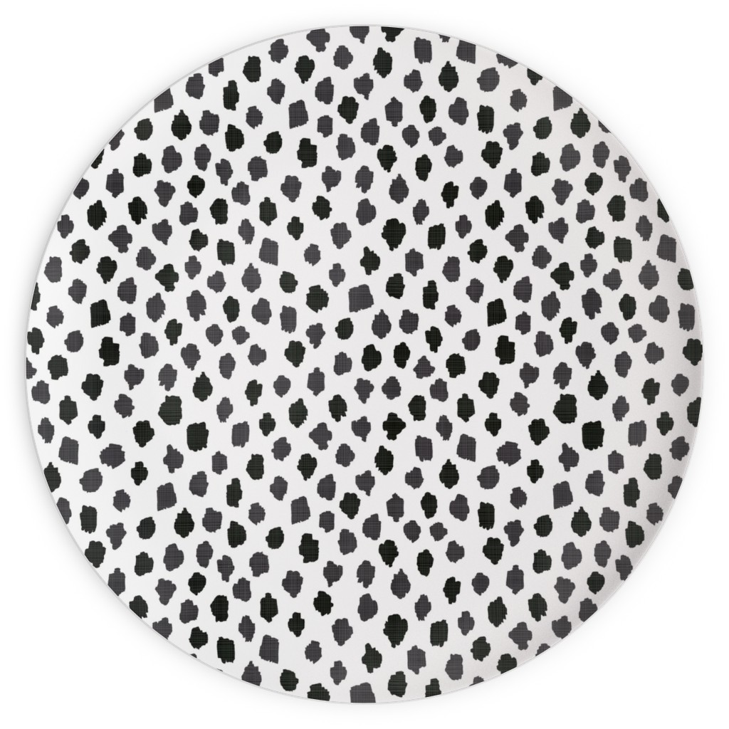 Inky Spots - Black and White Plates, 10x10, White