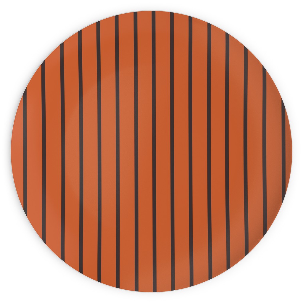Halloween Stripes Plates, 10x10, Orange