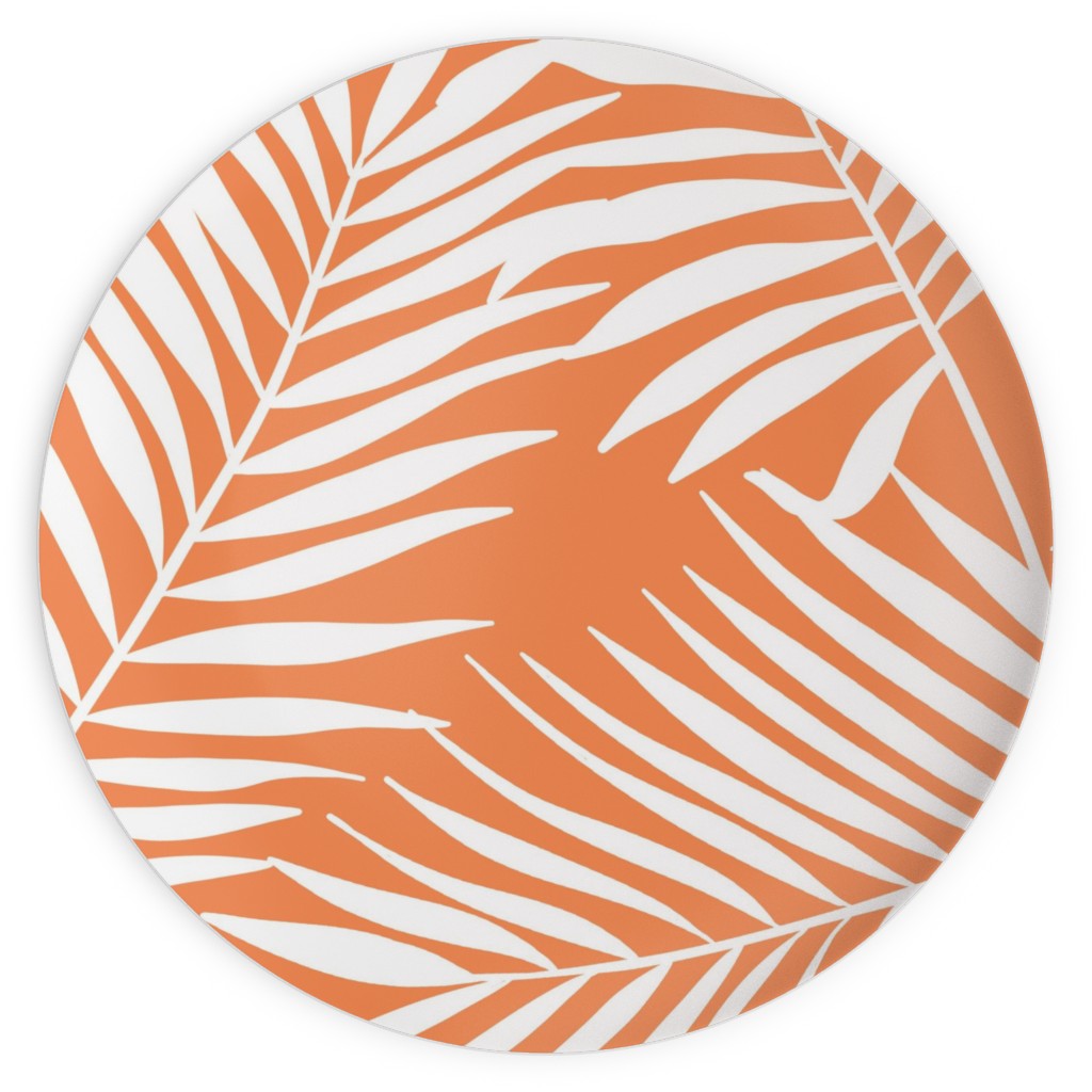 Palm Tree Leaves Plates, 10x10, Orange