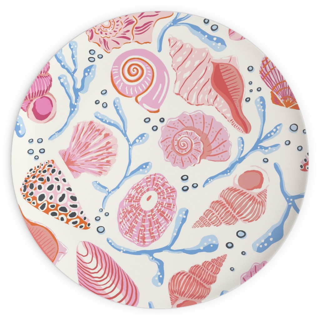 Seashells - Pink Plates, 10x10, Multicolor