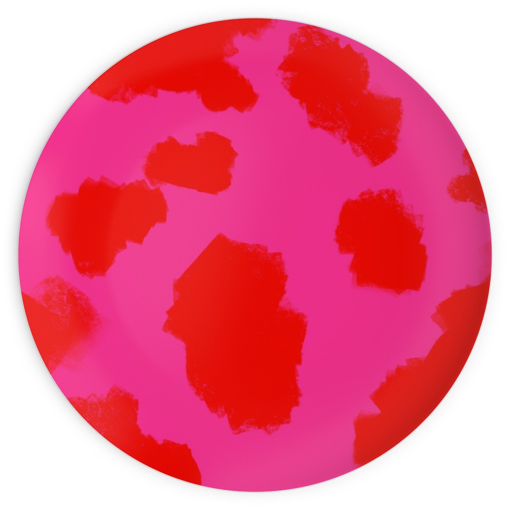 Isabelle- Pink Cow Print Plates, 10x10, Pink