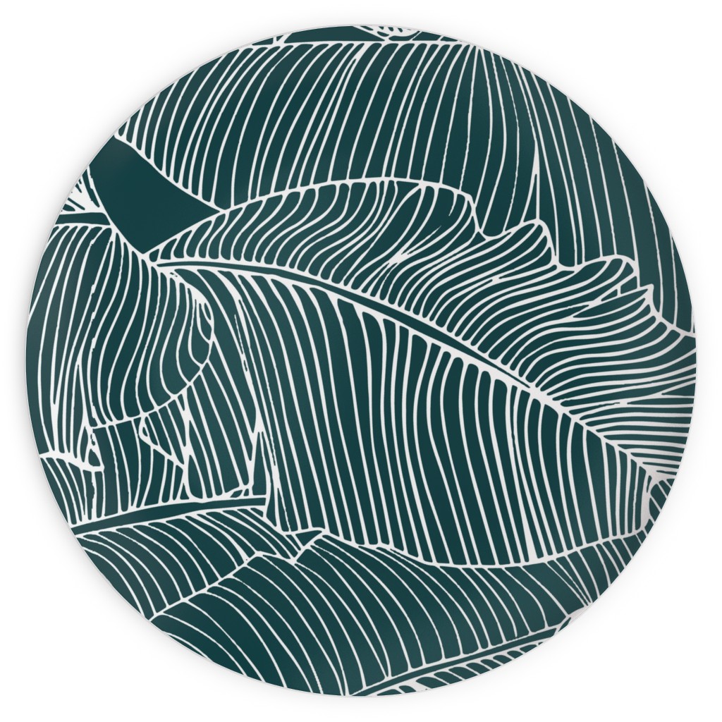 Banana Leaf - Teal Plates, 10x10, Green