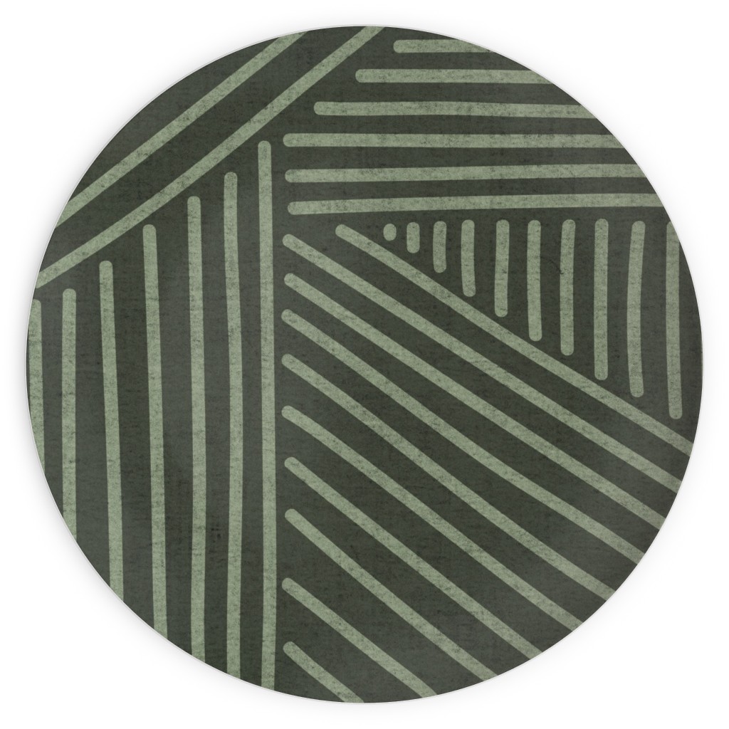 Mudcloth Weaving Line - Green Plates, 10x10, Green
