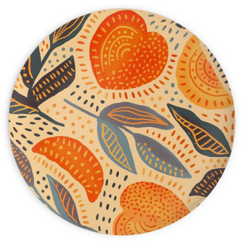 Life's a Peach Plates, 10x10, Orange