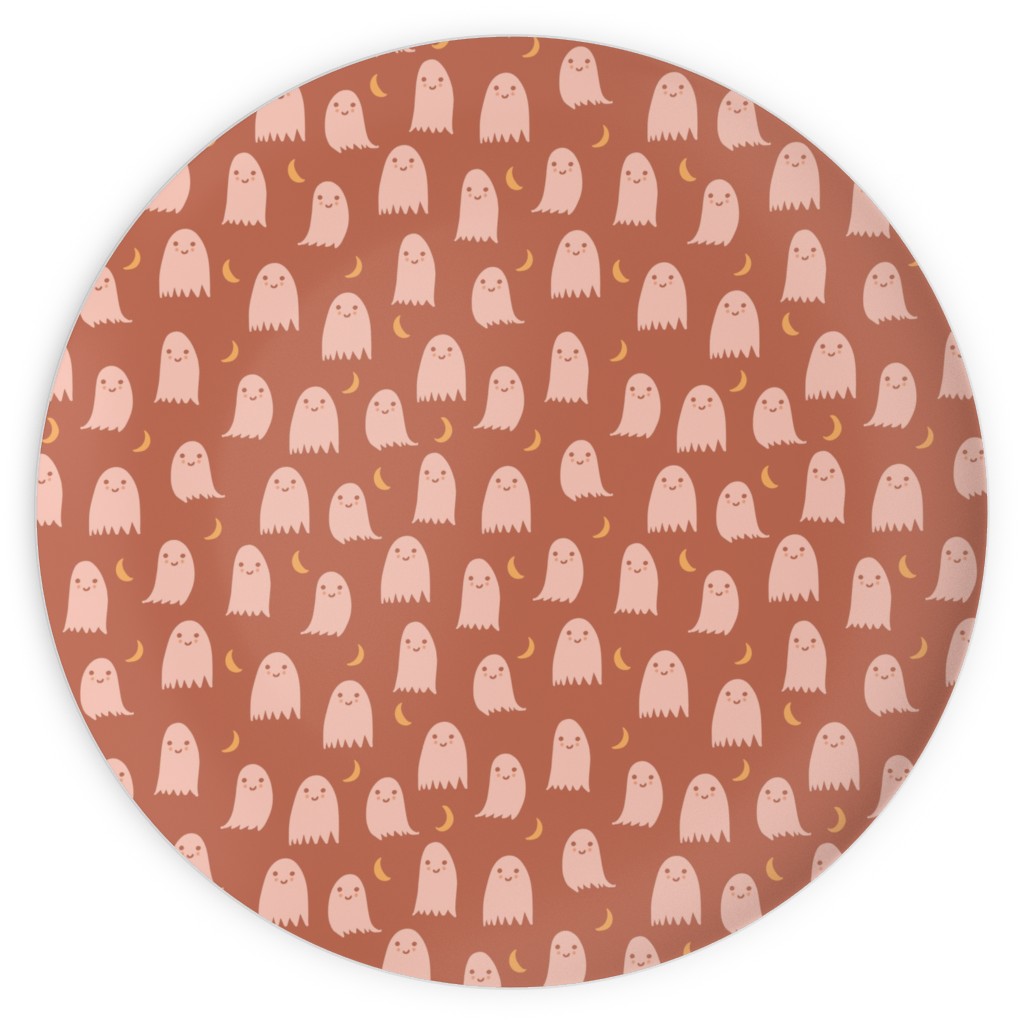 Cute Halloween Ghosts Plates, 10x10, Pink, Sedona