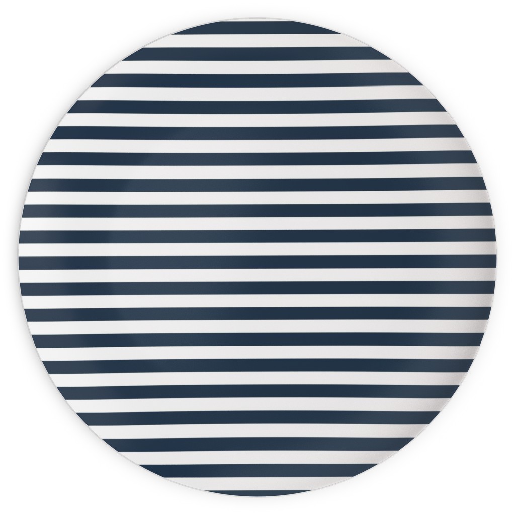Horizontal Stripe Plates, 10x10, Blue, Navy