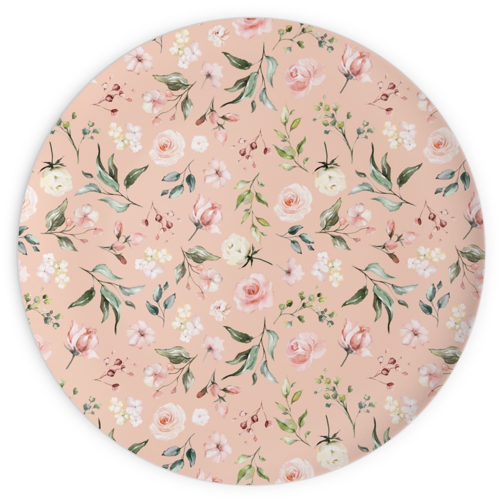 Celestial Rose Floral - Blush Plates, 10x10, Pink
