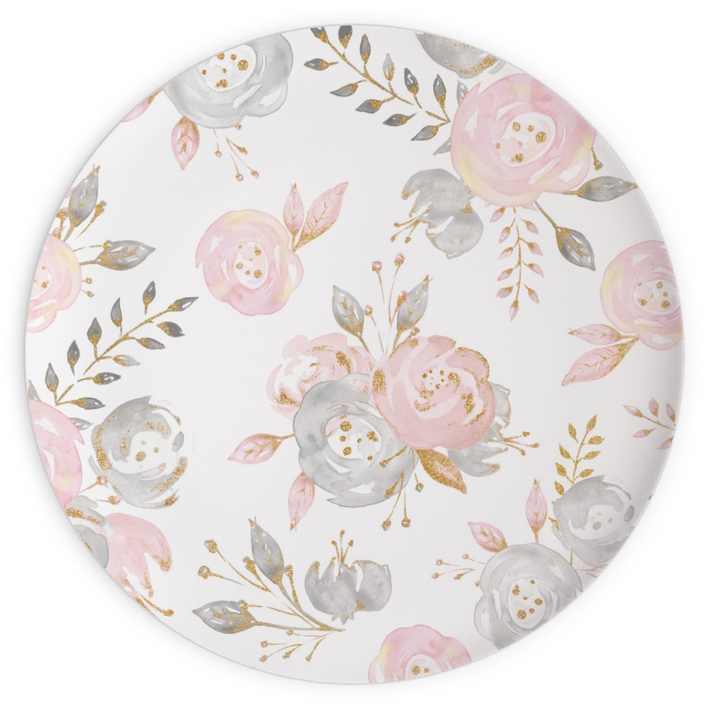 Floral - Blush Plates, 10x10, Pink