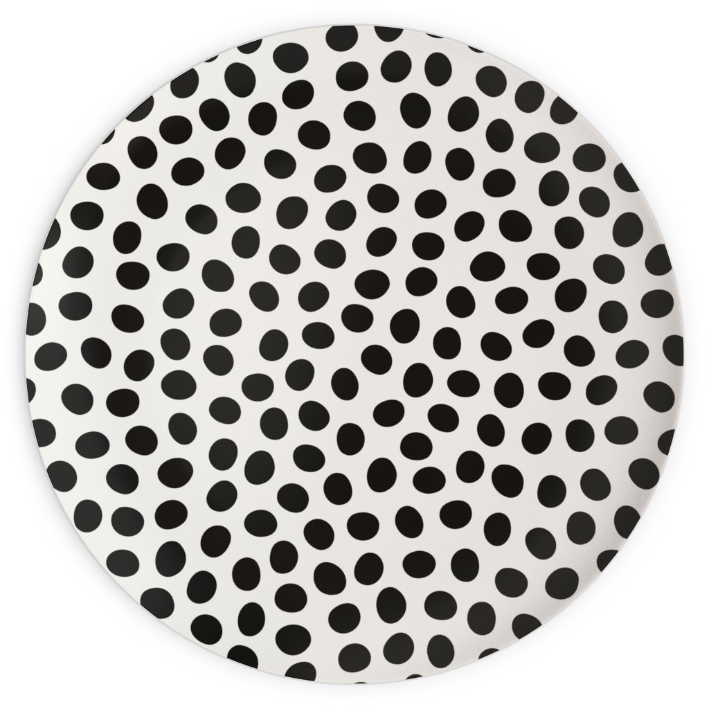 Dots - Black and White Plates, 10x10, White