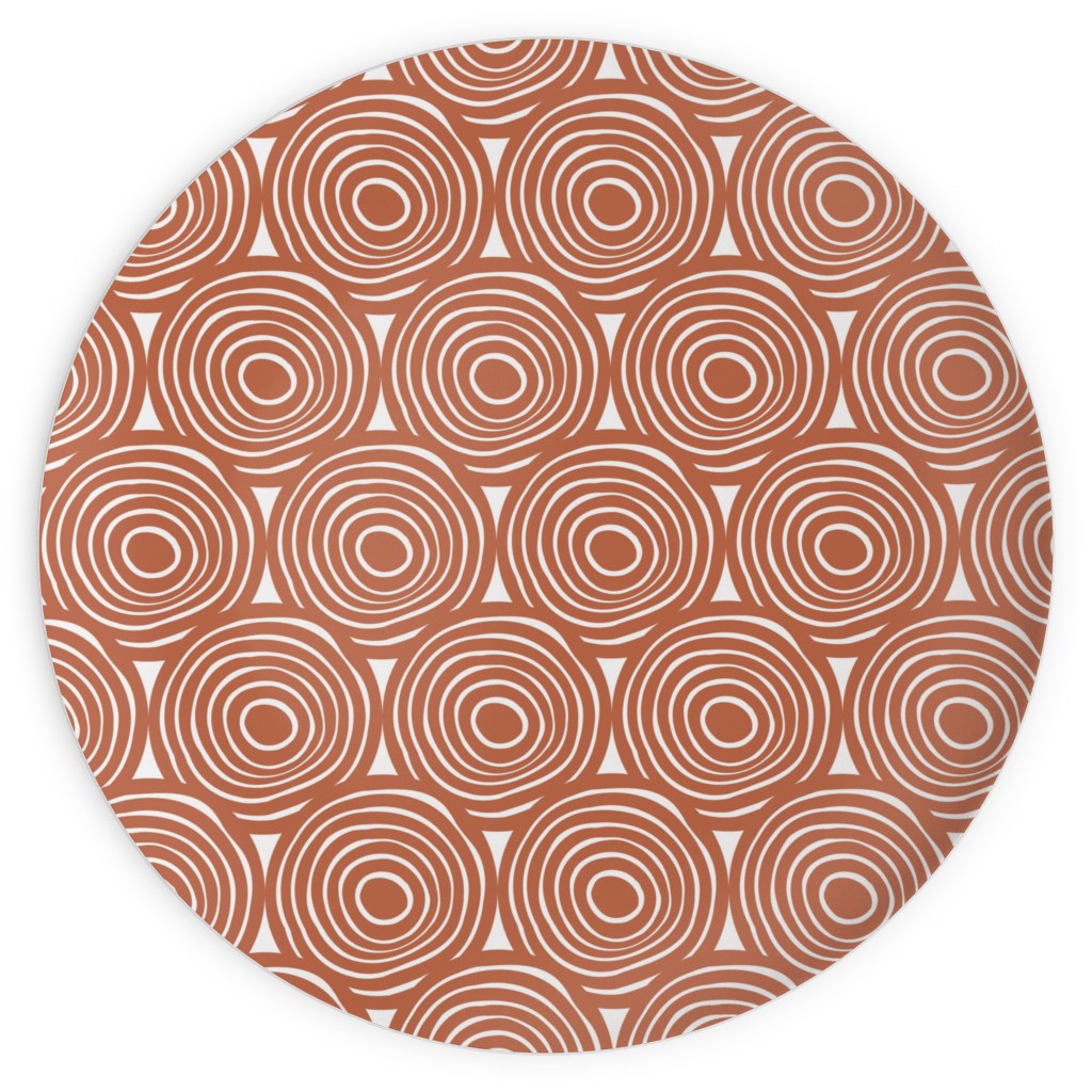 Overlapping Circles - Terracotta Plates, 10x10, Brown