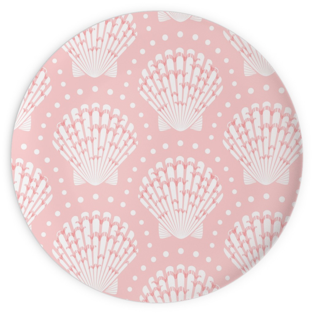 Pretty Scallop Shells - Pink Plates, 10x10, Pink