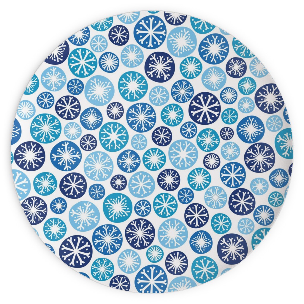 Snow Daze Plates, 10x10, Blue